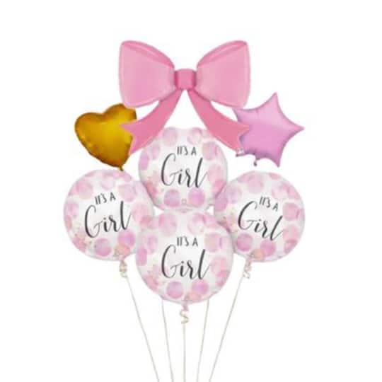 It's a Girl Baby Shower Foil Balloon Bundle